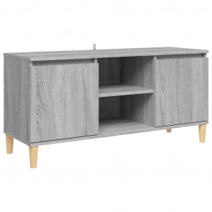 Mesita de noche patas madera maciza gris Sonoma 103.5x35x50 cm H