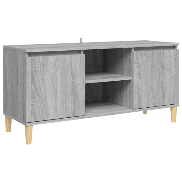 Mesita de noche patas madera maciza gris Sonoma 103.5x35x50 cm M 2