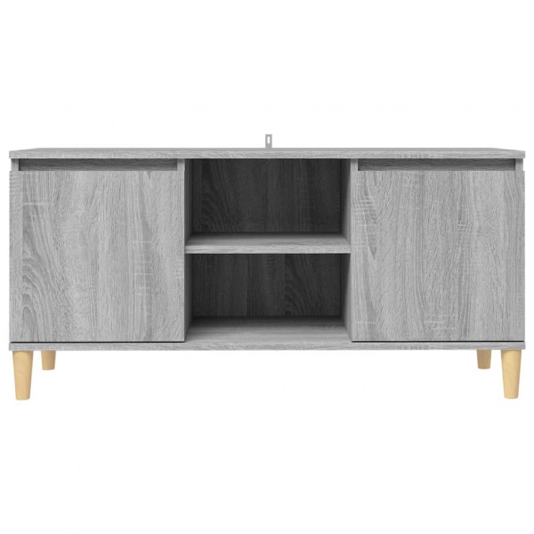 Mesita de noche patas madera maciza gris Sonoma 103.5x35x50 cm M 5