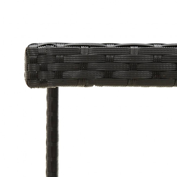 Mesa de jardim 109x107x74 cm vime PE e vidro preto M 4