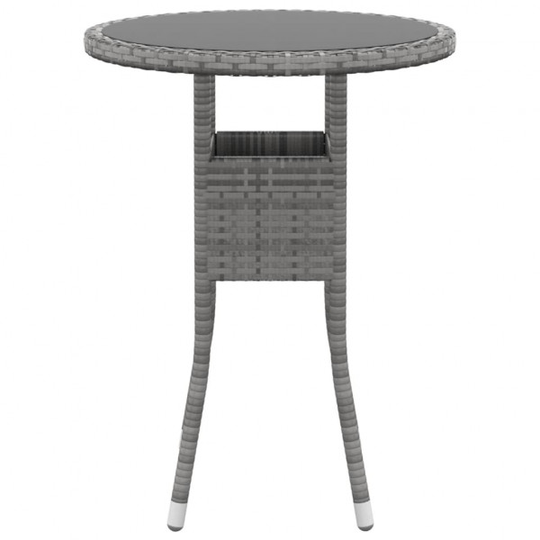 Juego de comedor de jardín 3 piezas ratán sintético gris M 4