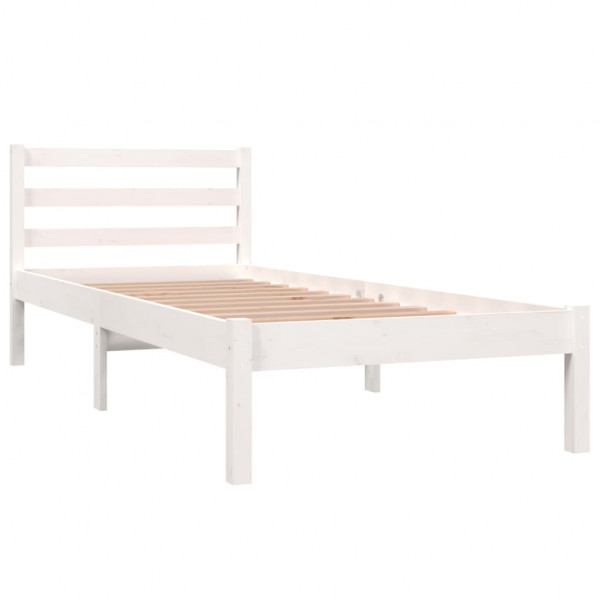 Estructura de cama madera maciza de pino blanco 75x190 cm M 2