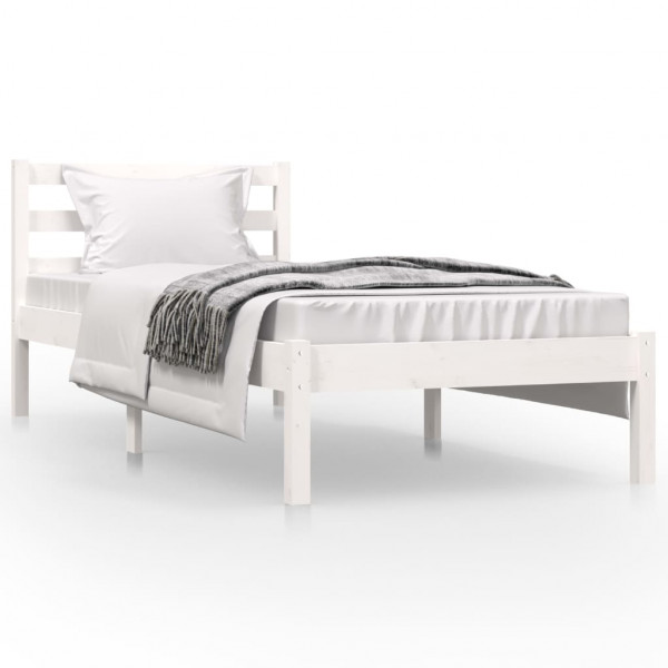 Estructura de cama madera maciza de pino blanco 75x190 cm M 3