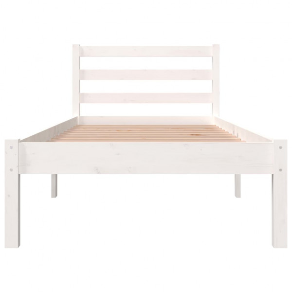 Estructura de cama madera maciza de pino blanco 75x190 cm M 4