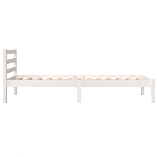 Estructura de cama madera maciza de pino blanco 75x190 cm M 5