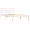 Estrutura de cama solteiro 90x190 cm pinho maciço branco 2