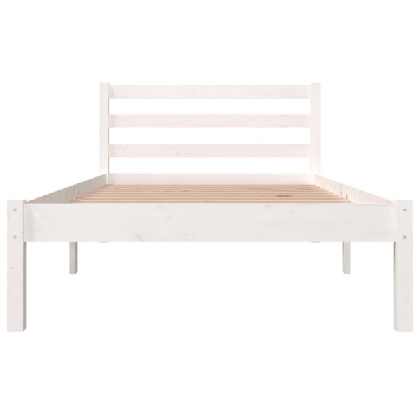 Estrutura de cama solteiro 90x190 cm pinho maciço branco M 3