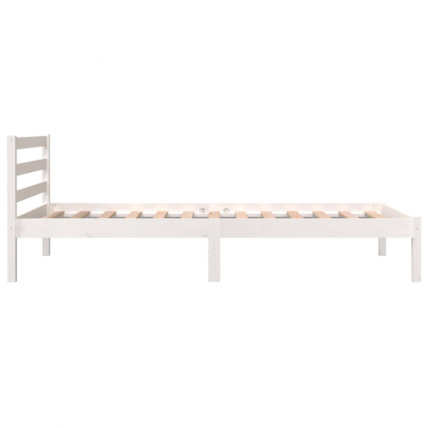 Estrutura de cama solteiro 90x190 cm pinho maciço branco M 4