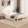 Estrutura de cama pequena casal 120x190 cm pinho maciço branco 1