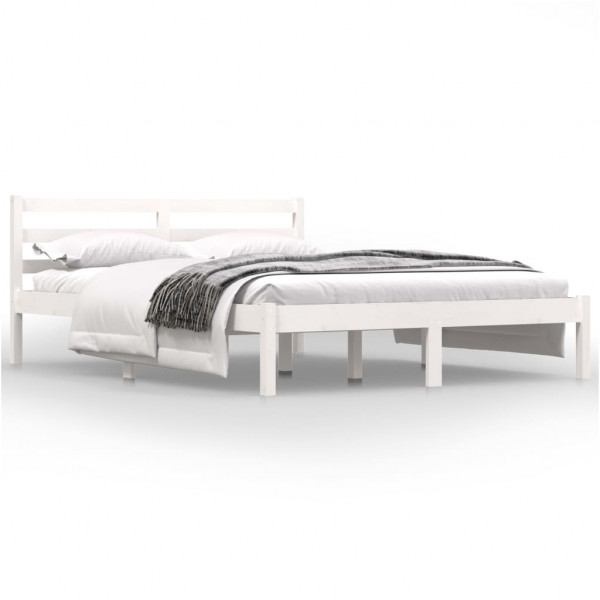 Estructura de cama madera maciza pino blanco 120x190 cm M 3