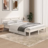 Estructura de cama madera maciza de pino blanco 135x190 cm 1