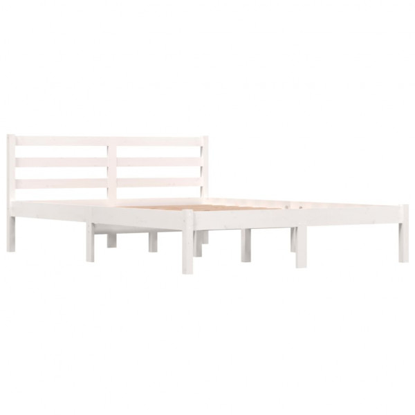 Estructura de cama madera maciza de pino blanco 135x190 cm M 2