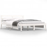 Estrutura de cama casal 135x190 cm pinho maciço branco 3