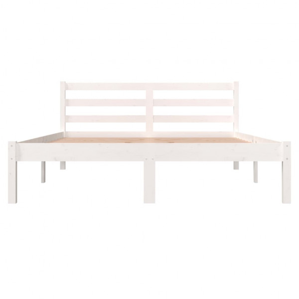 Estrutura de cama casal 135x190 cm pinho maciço branco M 4