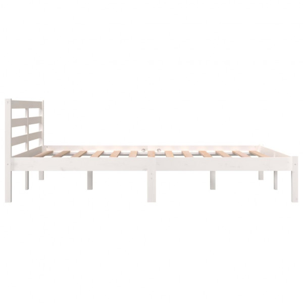 Estrutura de cama casal 135x190 cm pinho maciço branco M 5