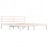 Estrutura de cama king 150x200 cm pinho maciço branco 2