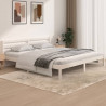 Estructura de cama madera maciza de pino blanco 180x200 cm 2