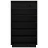 Armario zapatero de madera maciza de pino negro 60x34x105 cm 5