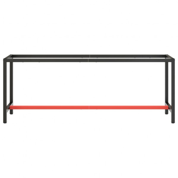 Estrutura p/ bancada 210x50x79 cm metal preto e vermelho mate M 3