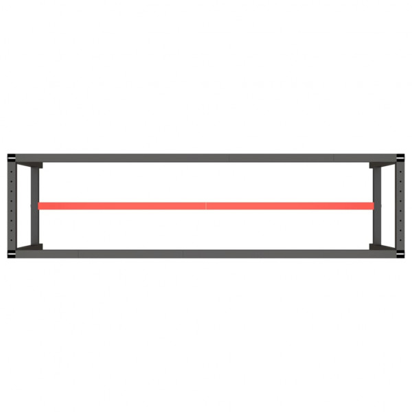 Estructura banco de trabajo metal negro y rojo mate 210x50x79cm M 5