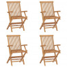Cadeiras de jardim dobráveis 4 pcs madeira de teca maciça 1