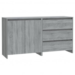 Aparador de 2 piezas madera manufacturada gris Sonoma H