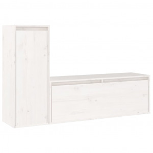 Muebles para TV 2 piezas madera maciza de pino blanco H