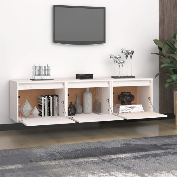 Muebles para TV 3 piezas madera maciza de pino blanco M 3