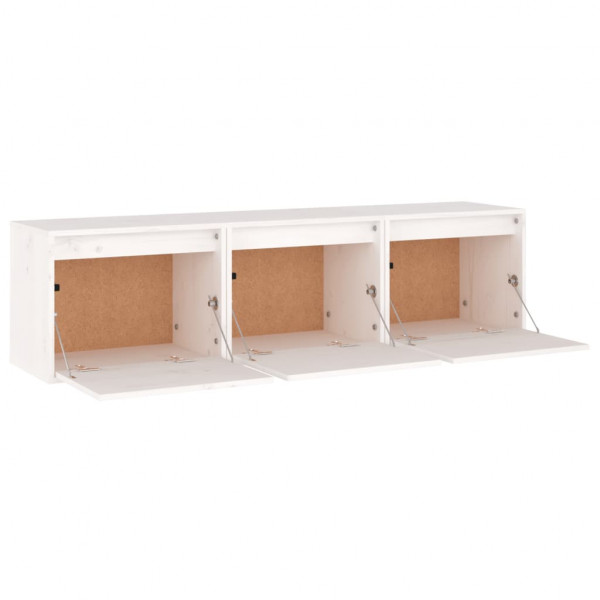 Muebles para TV 3 piezas madera maciza de pino blanco M 4