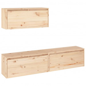 Muebles para TV 3 piezas madera maciza de pino H
