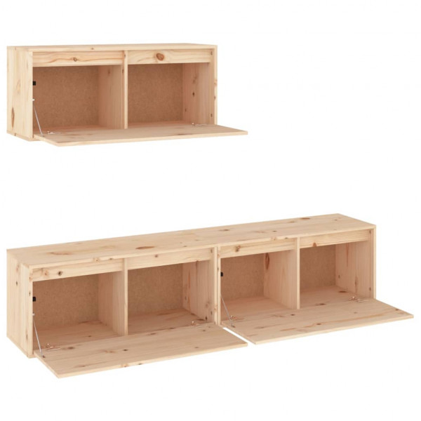 Muebles para TV 3 piezas madera maciza de pino M 4