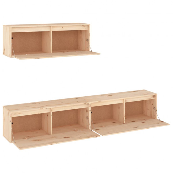 Muebles para TV 3 piezas madera maciza de pino M 4