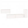 Móveis de TV 4 pcs madeira de pinho maciça branco 2