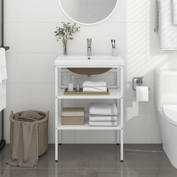 Estructura de baño con lavabo incorporado hierro blanco D