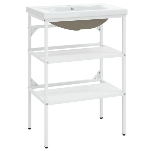 Estructura de baño con lavabo incorporado hierro blanco M 2