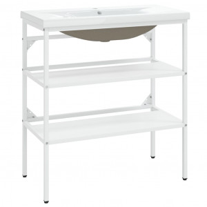 Estrutura de lavatório c/ lavatório embutido ferro branco H