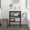 Estructura de baño con lavabo incorporado hierro negro 1