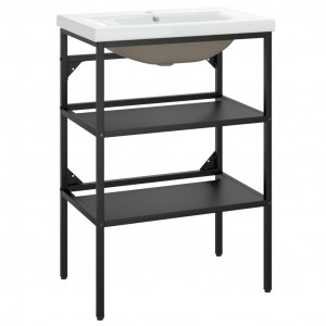 Estructura de baño con lavabo incorporado hierro negro H