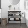 Estructura de baño con lavabo incorporado hierro negro 1