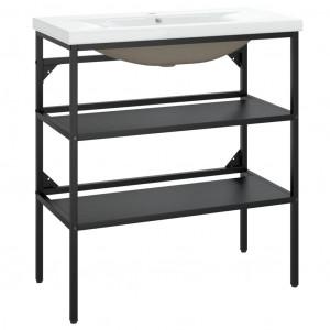 Estructura de baño con lavabo incorporado hierro negro H