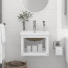 Estructura de baño con lavabo incorporado hierro blanco 1
