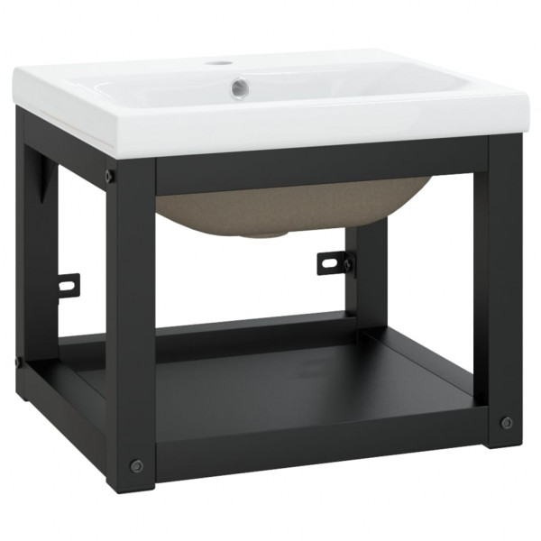 Estructura de baño con lavabo incorporado hierro negro M 2