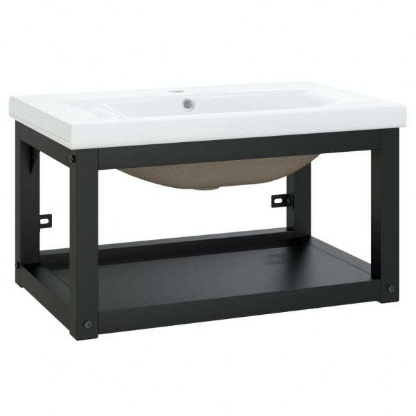 Estructura de baño con lavabo incorporado hierro negro M 2
