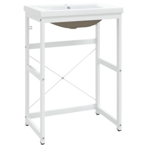 Estrutura de lavatório c/ lavatório embutido ferro branco H