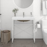 Estructura de baño con lavabo incorporado hierro blanco 1