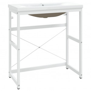 Estrutura de lavatório c/ lavatório embutido ferro branco H