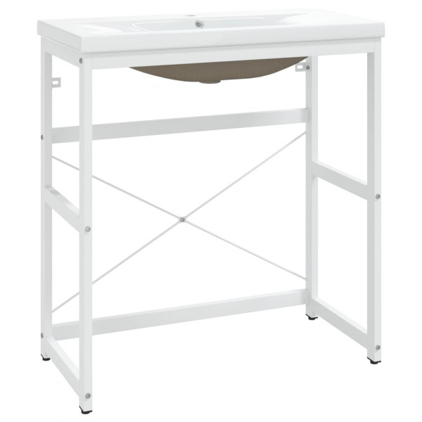 Estructura de baño con lavabo incorporado hierro blanco M 2