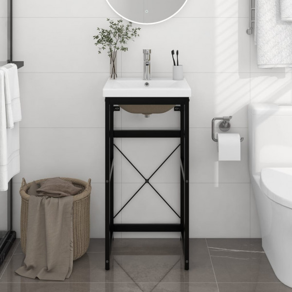 Estructura de baño con lavabo incorporado hierro negro D