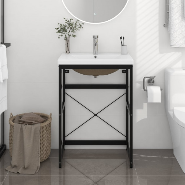 Estructura de baño con lavabo incorporado hierro negro D