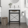 Estructura de baño con lavabo incorporado hierro negro 1